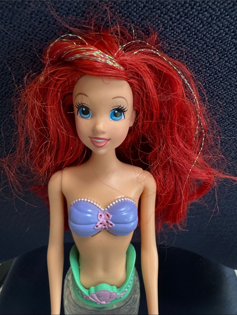 Disney Ariel Red Hair Doll with Purple Top and Green Tail